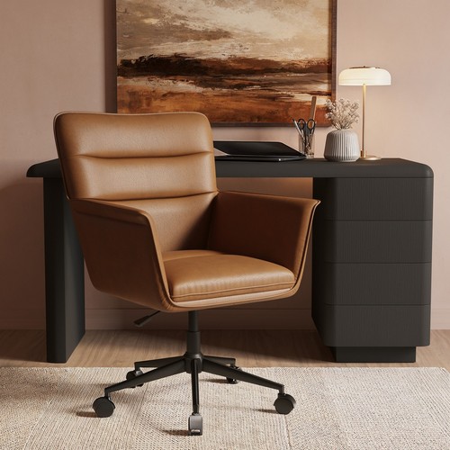 Brown faux leather - brown,