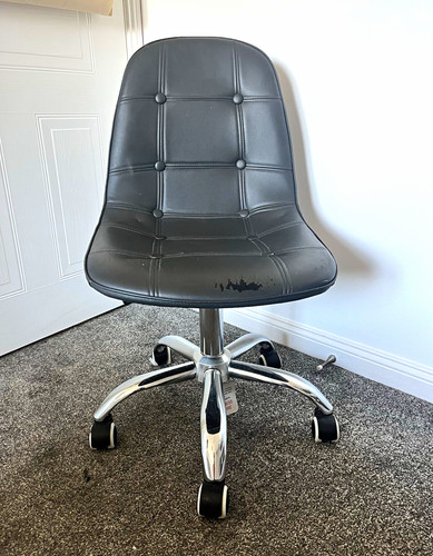 Black faux leather swivel - black,