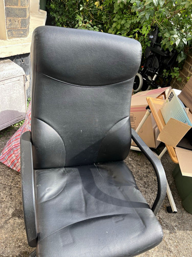 Black faux leather swivel - black,
