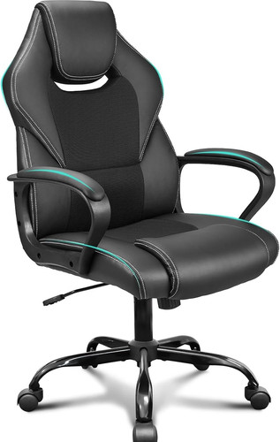 Black leather office chair - pu,
