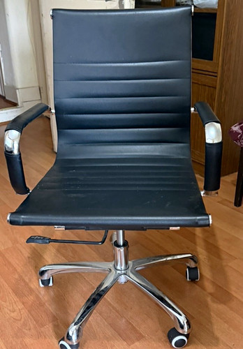 Black faux leather - faux,